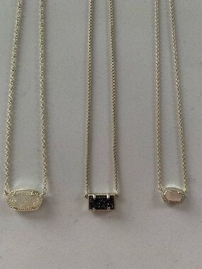 Kendra Scott Trio Druzy Necklace Set - White, Black, Blush